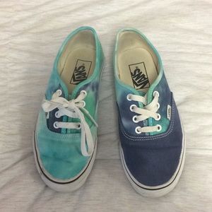 Navy & Turquoise Watercolor Vans